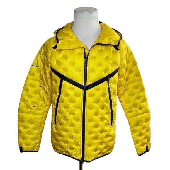 Nike Sportswear Yellow Tech Pack Goose Down Filled Puffer Hooded Jacket - Picture 4 of 16